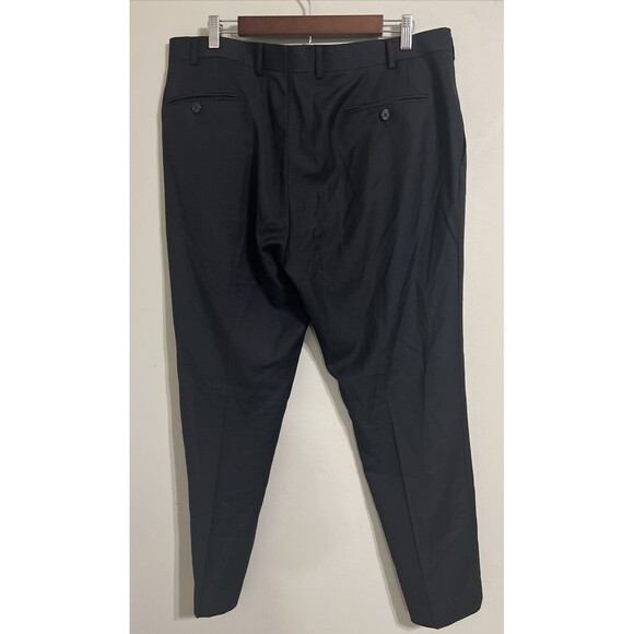 LAUREN RALPH LAUREN70% Wool Blend STRETCH PLEATED Classic BLACK PANTS 38W/30L - Picture 4 of 6